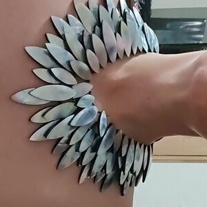 Mother of Pearl Bird of Paradise Statement necklace